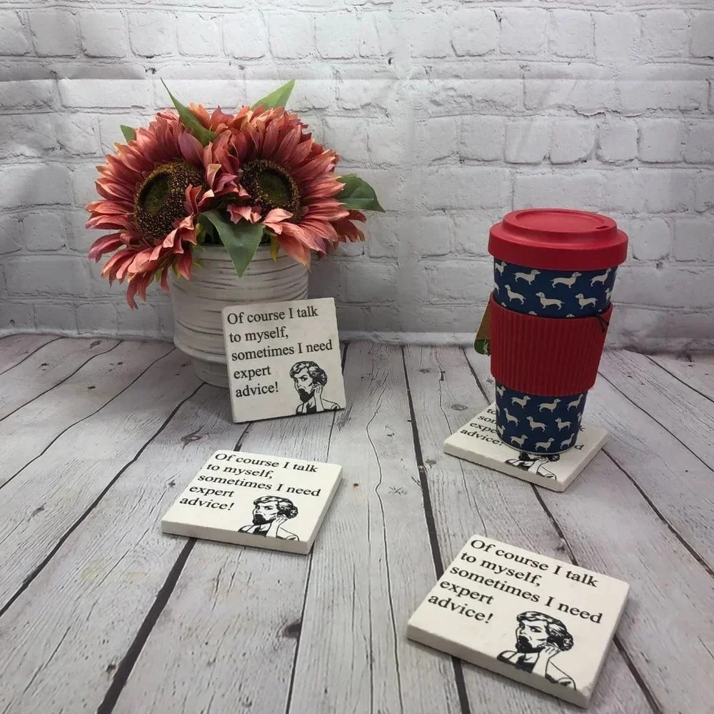 Coasters EXPERT ADVICE DRINK COASTER set of 4